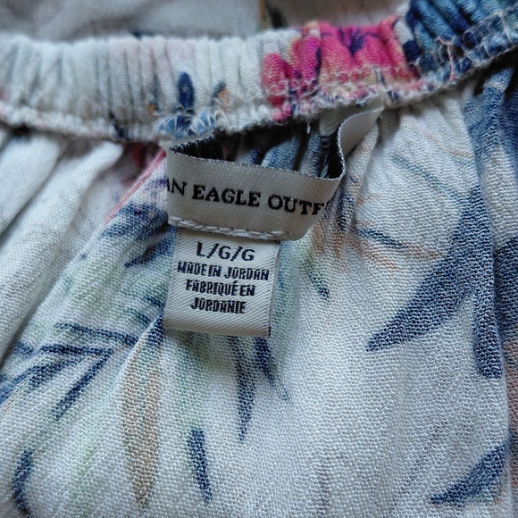 American Eagle Outfitters Floral Off-Shoulder Blouse - Pink and Blue - Picture 4 of 7